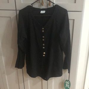 Oh My Gauze Black Button Up Tunic